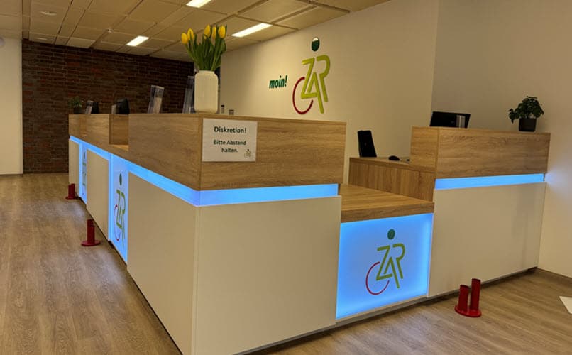 Reception area at ZAR Kiel